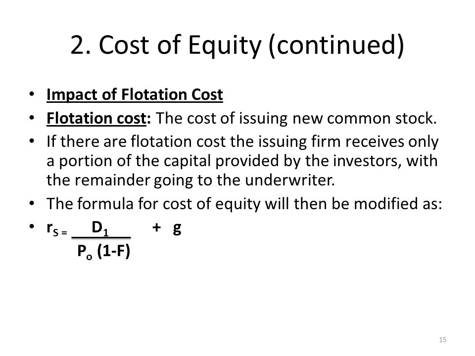 Cost of equity